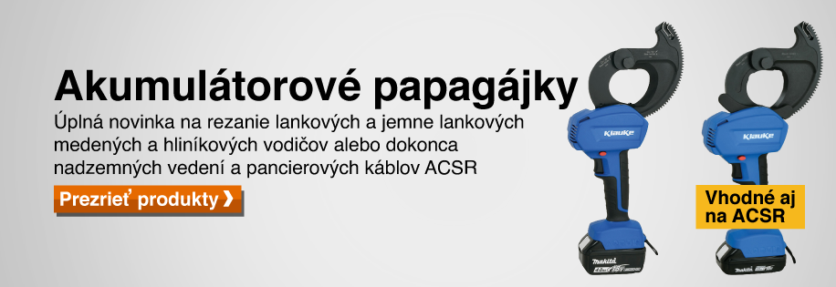 klauke akumulatorove račňové nožnice papagajky